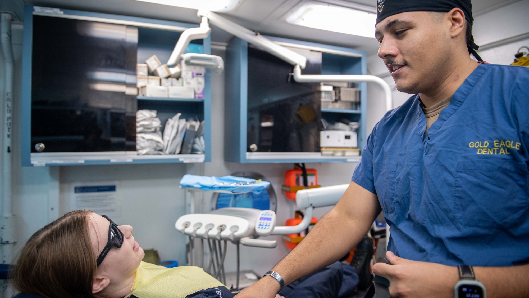 Dentist office patient and doctor